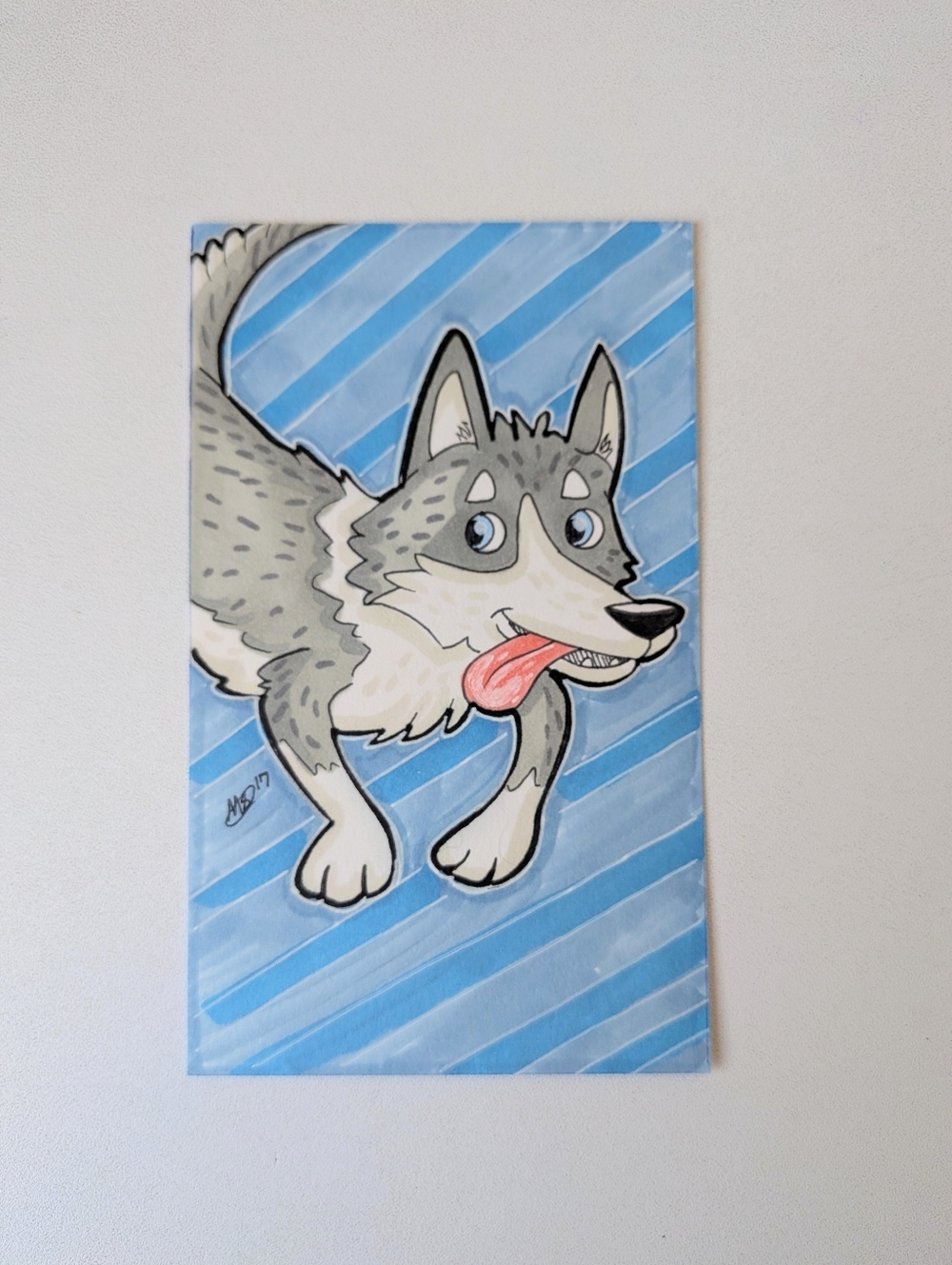 Original Dogcember Siberian Husky 3×5 Marker Illustration By Mattoodles
